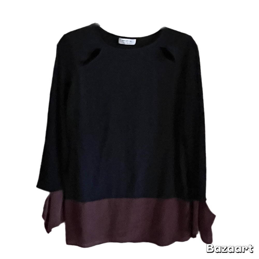 Bailey/44 Anthropologie Women's Black Silk Cutout Long Sleeve Blouse Size Medium